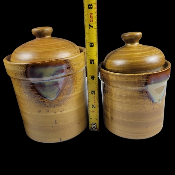 Sango "Splash Brown" #4952 Canister Set Of 2 - Picture 1 of 11